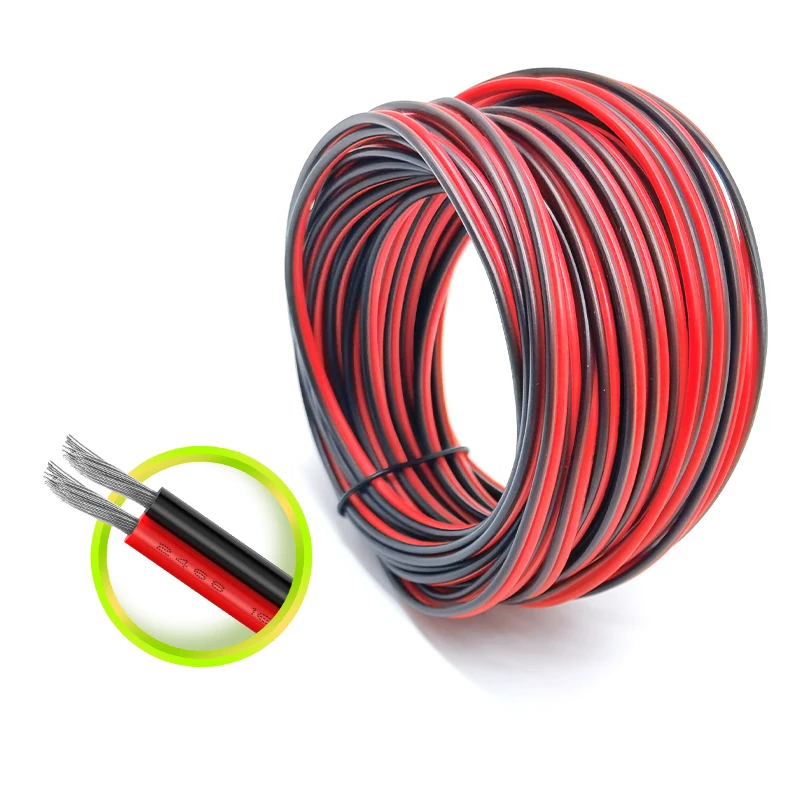 Copper Wire Roll - Fil électrique rouge et noir 5/10M,